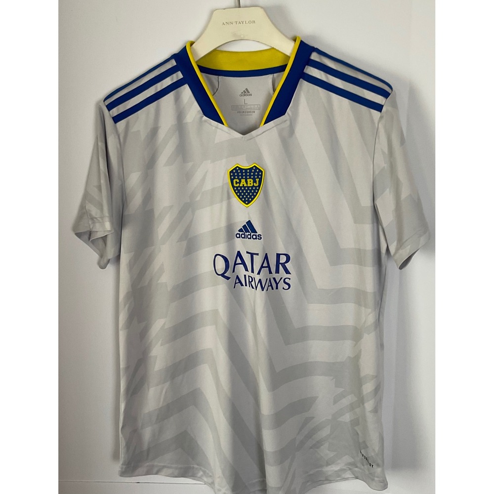 Adidas Boca Juniors 2021-22 Away Jersey boys  Large Grey Blue Yellow Primegreen